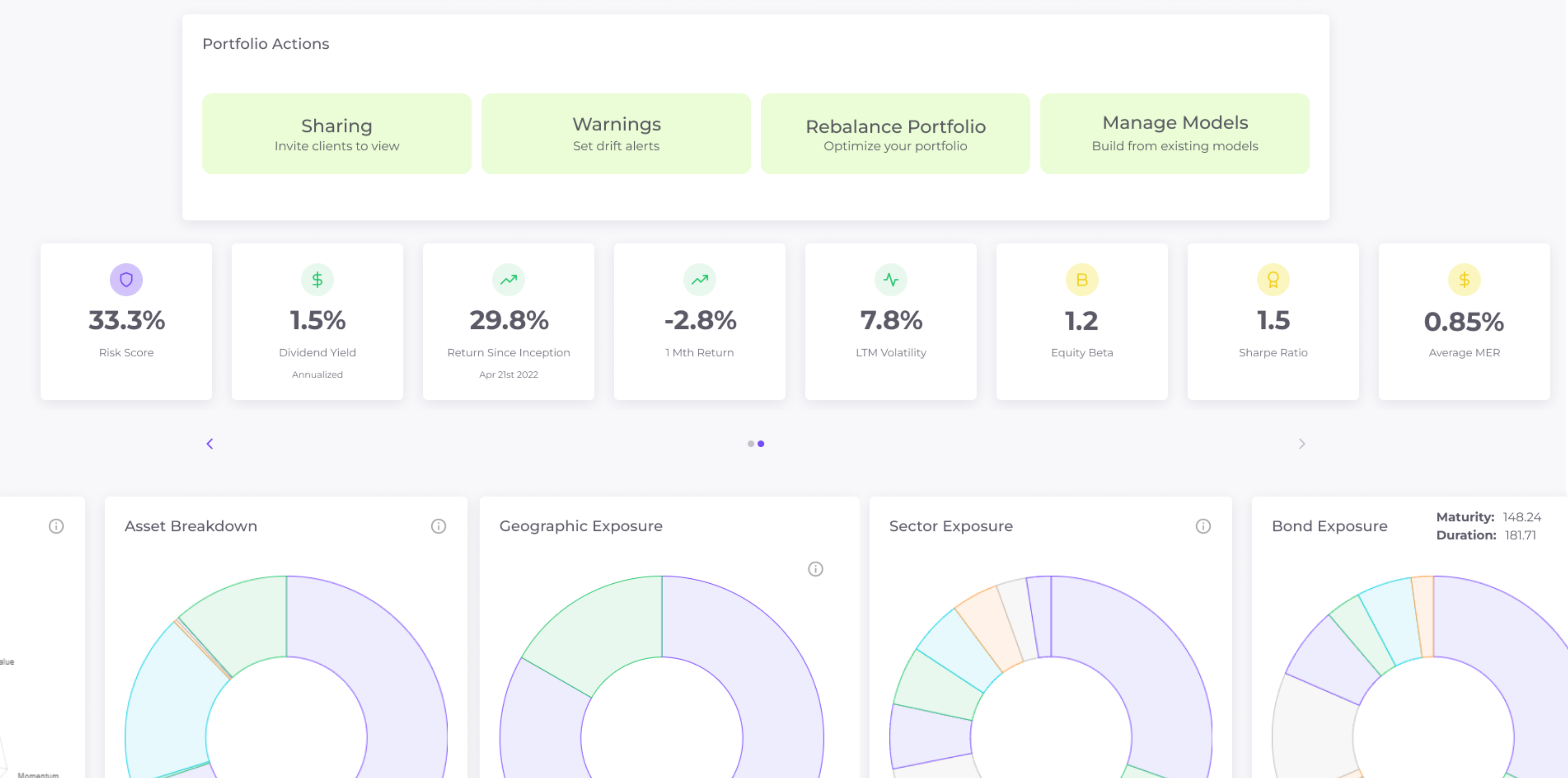 Risk insights dashboard showing portfolio risk analysis and monitoring tools