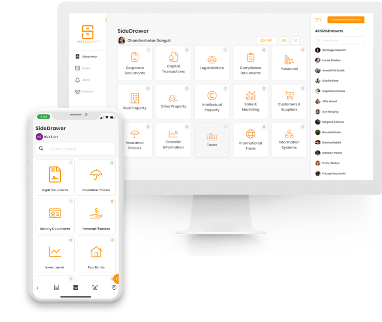 SideDrawer dashboard