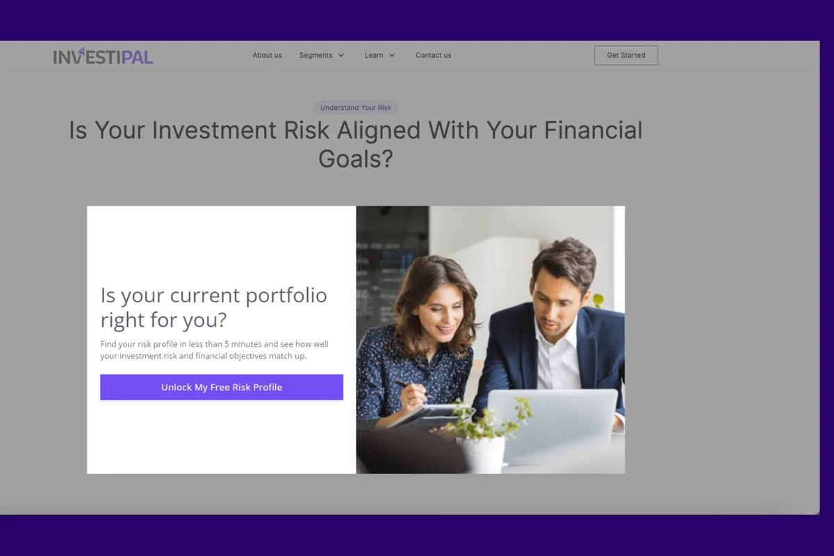 A risk assessment lead magnet embeddable on website
