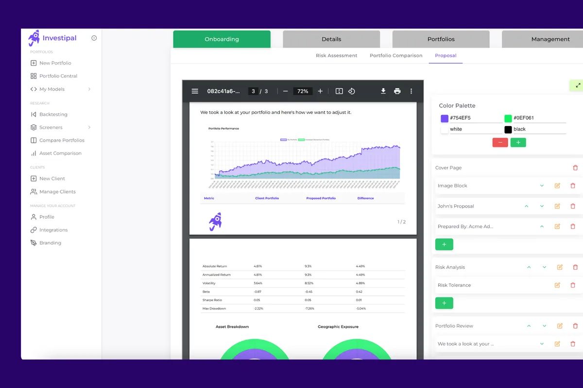 An automated proposal generation tool for financial advisors