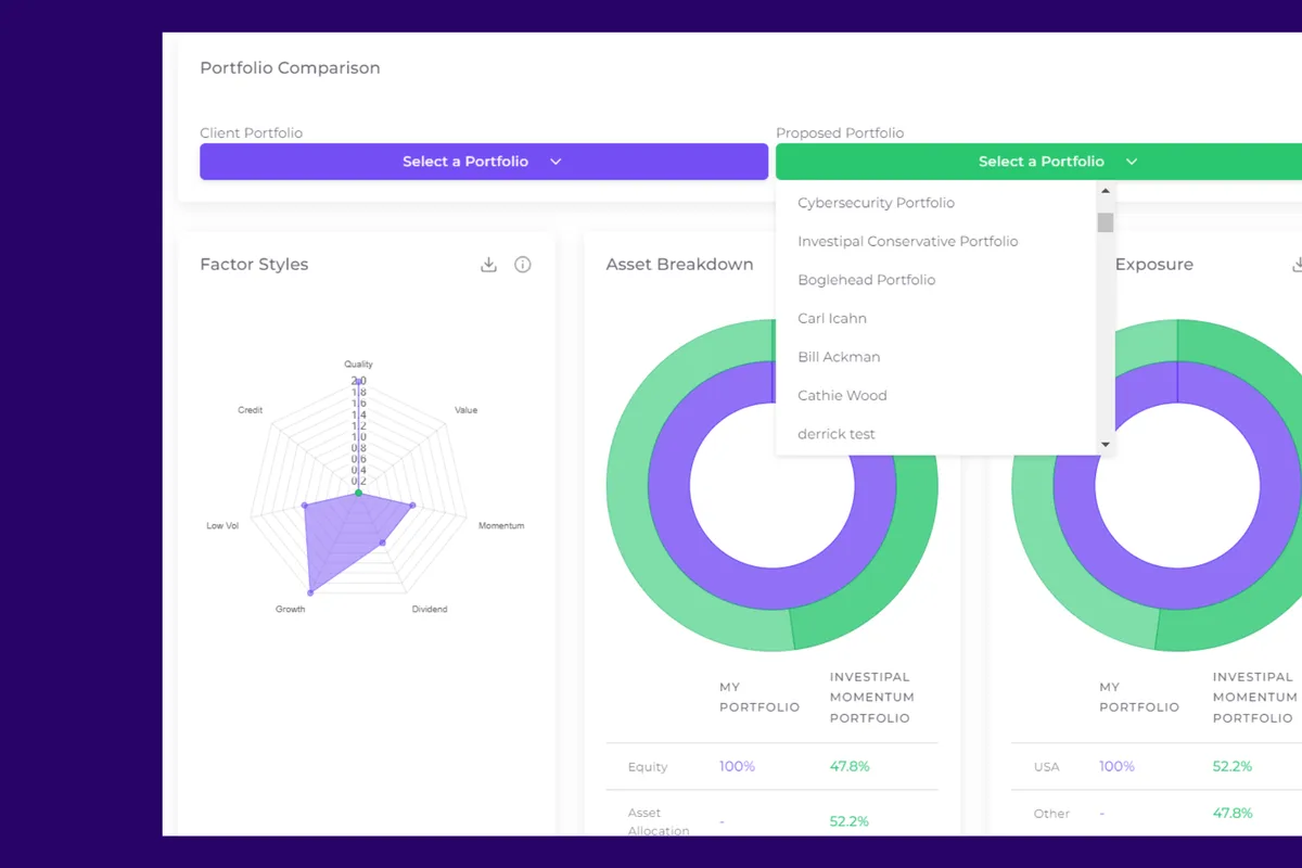 Comparison of two investment portfolios