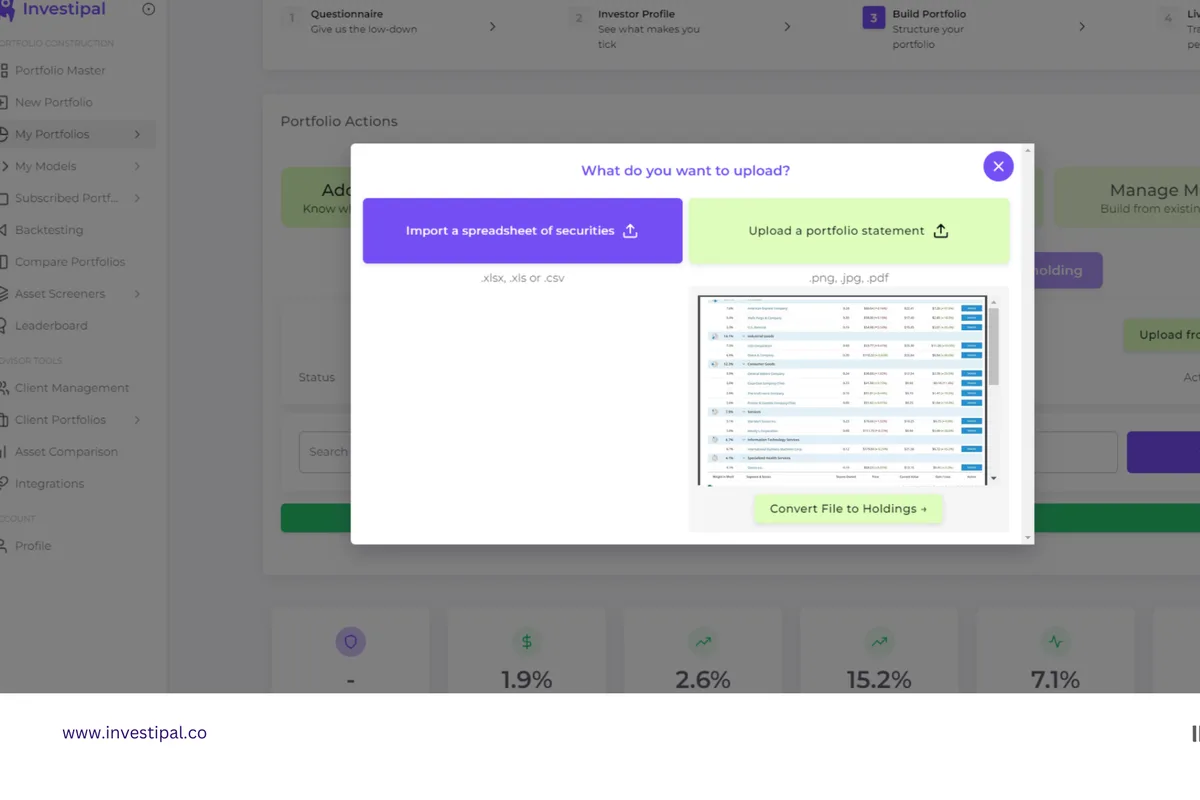 Example of using software to automate brokerage statements