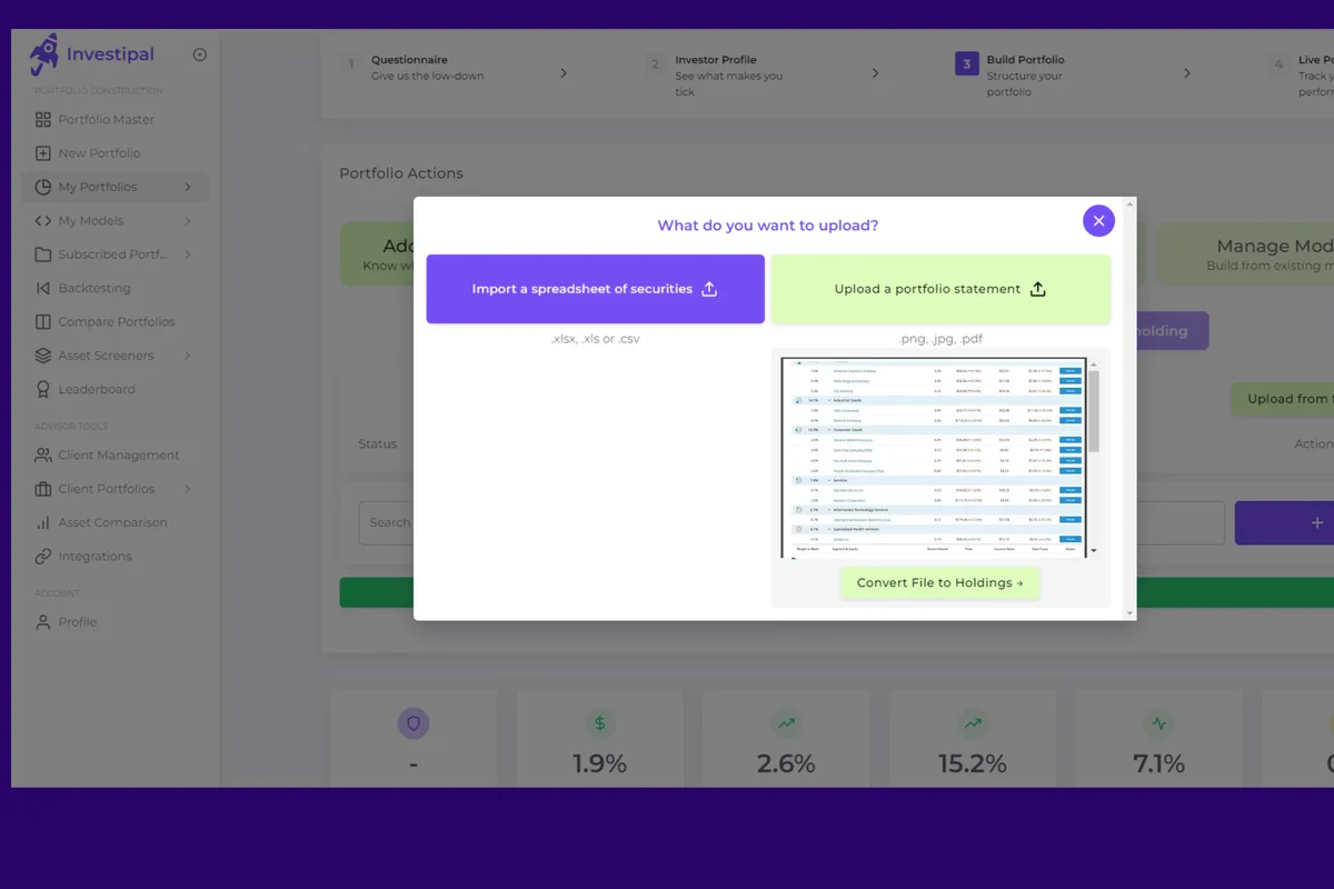 Uploading a brokerage statement PDF for automated data extractionr
