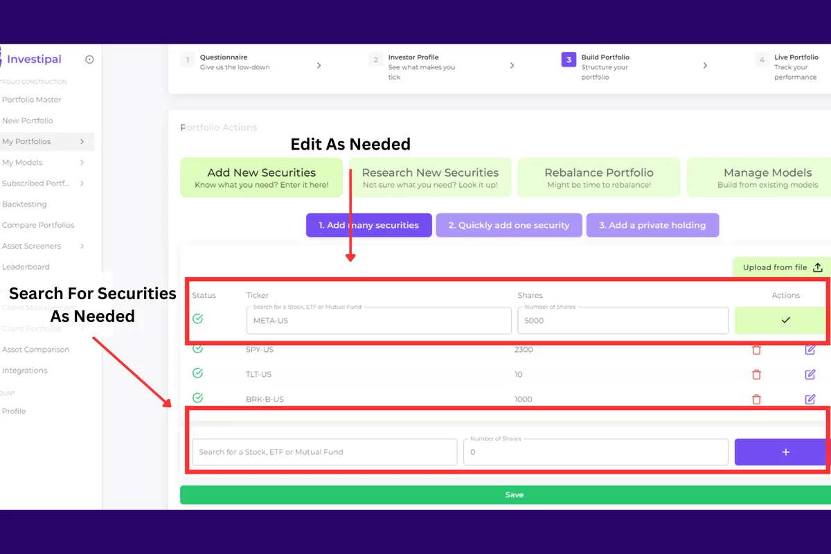 Extracted data being validated by the software