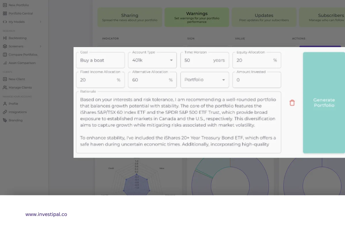 Personalized portfolio construction using AI