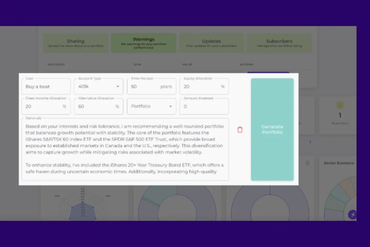 Explainable AI providing transparent reasoning behind each investment decision