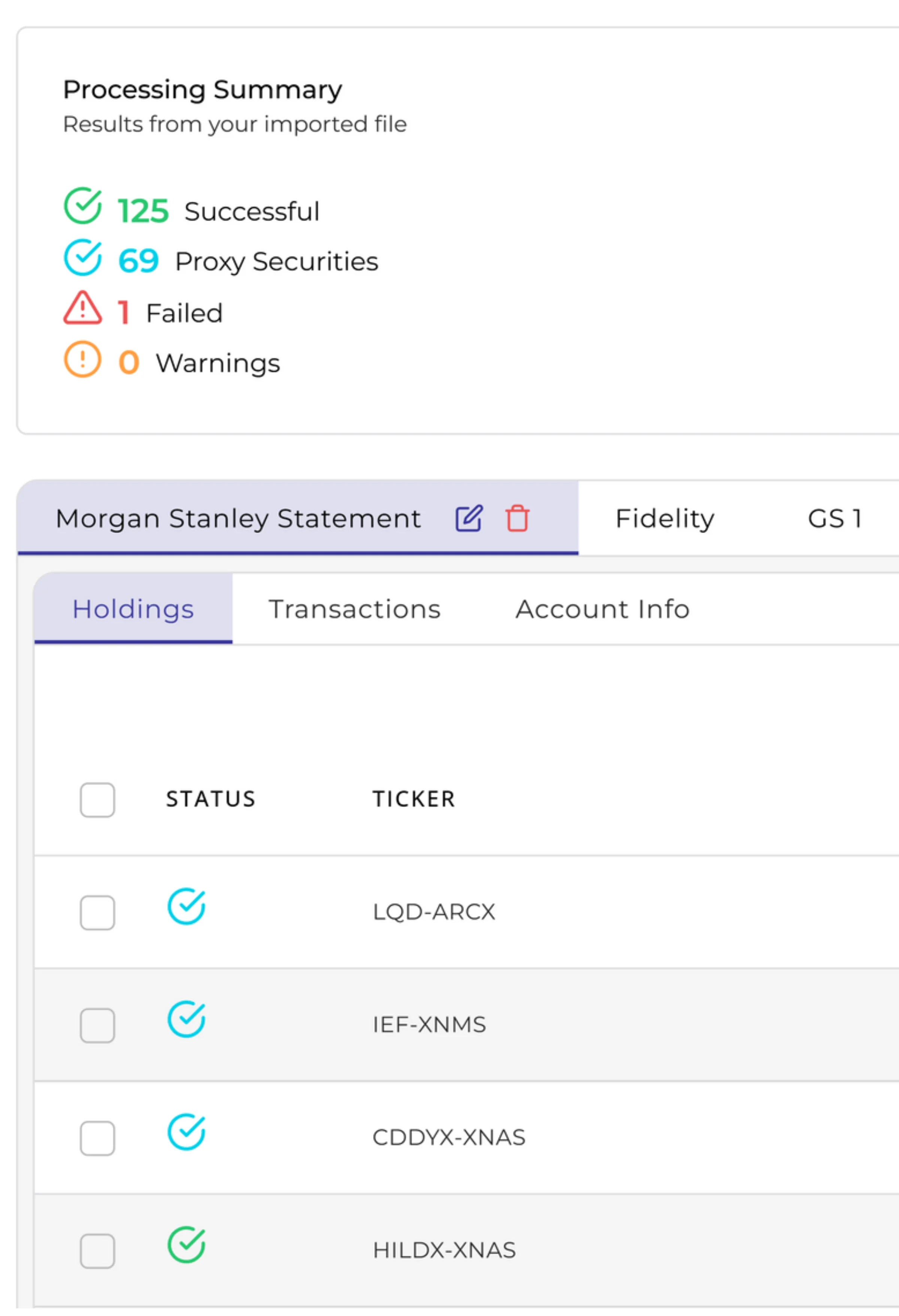Data intake and statement scanning workflow