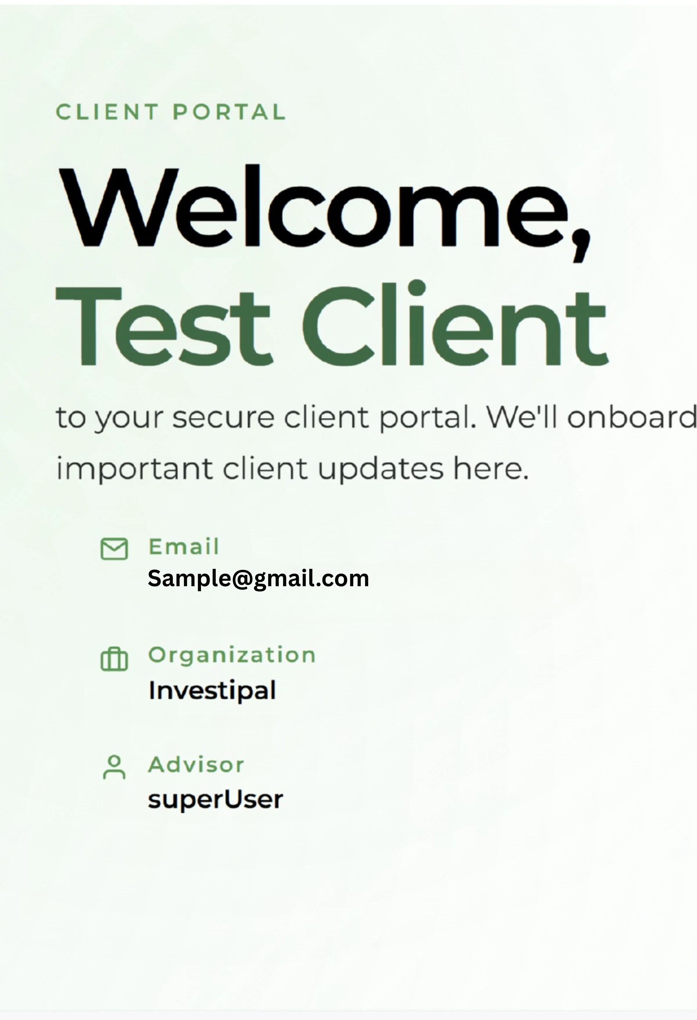 Client onboarding workflow