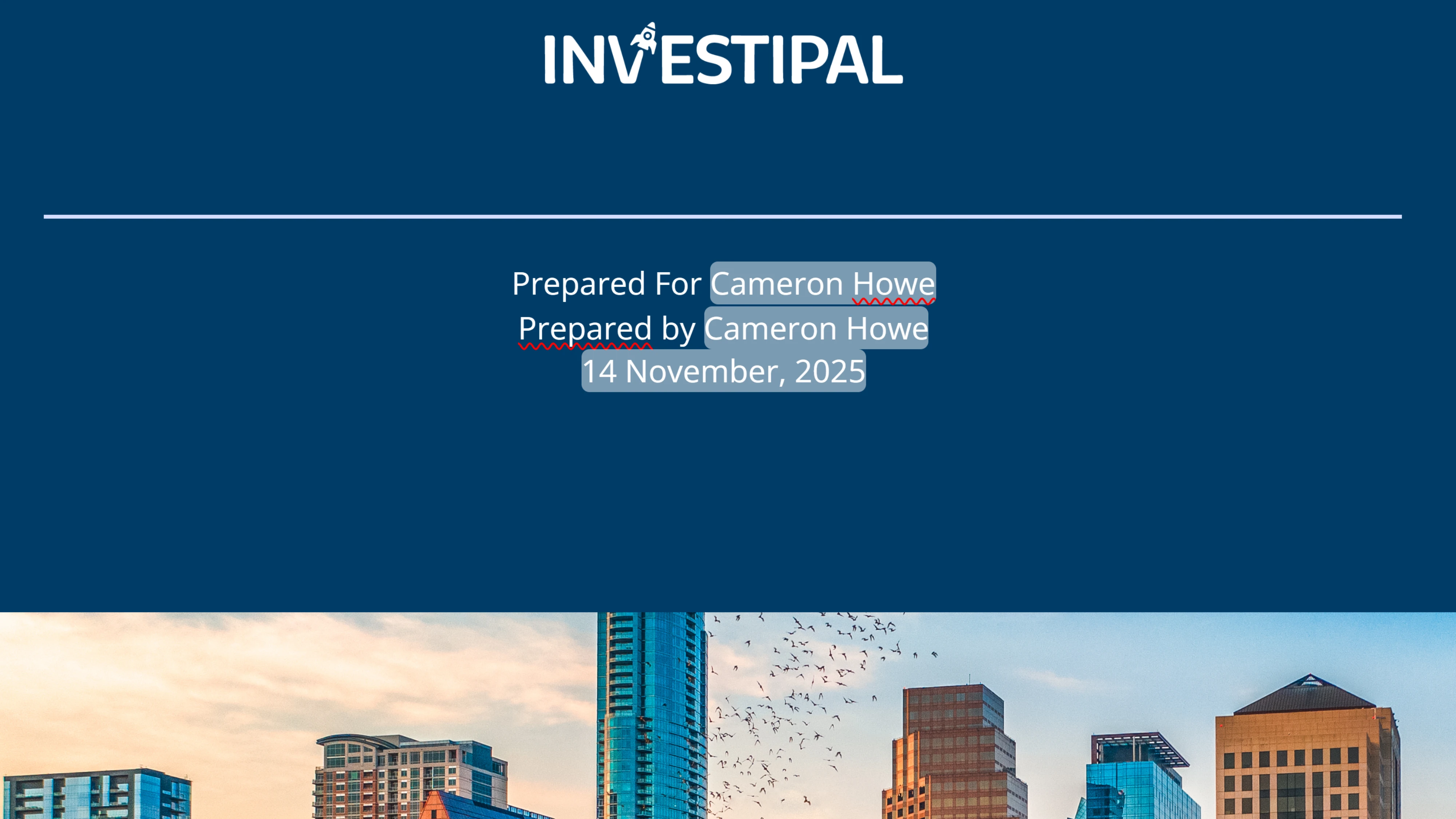 Professional branded investment proposal with custom branding