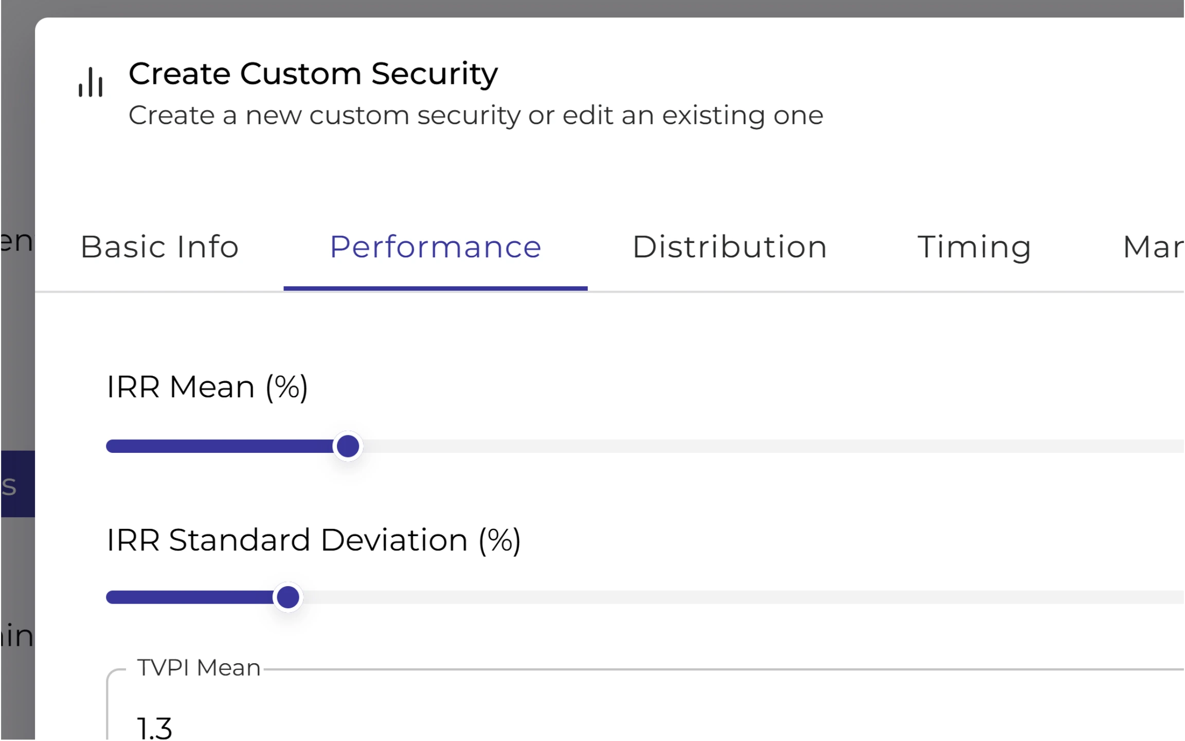 Custom alternative security builder interface