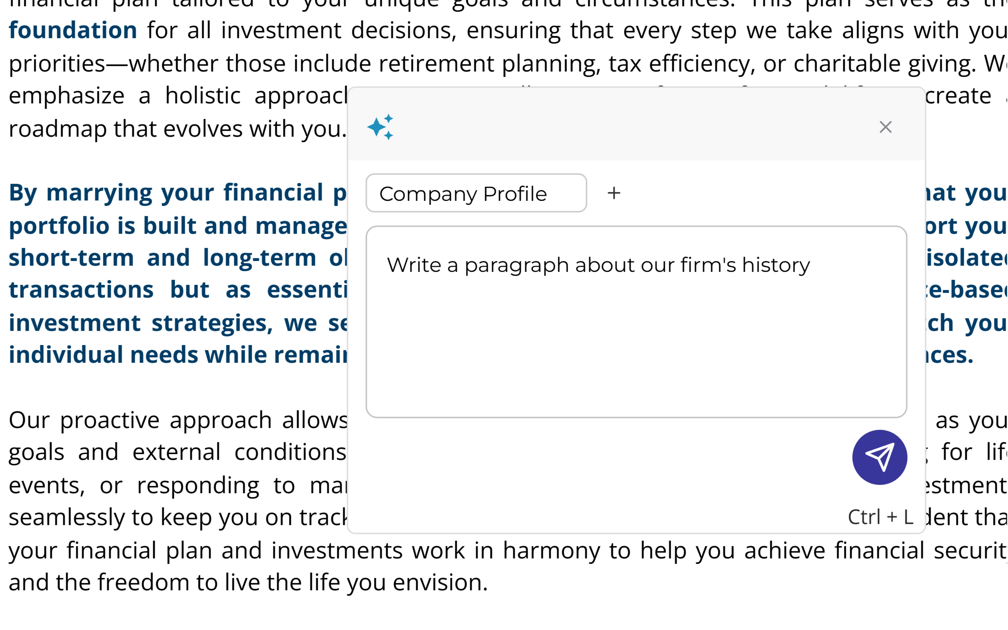 AI-powered investment proposal content generation